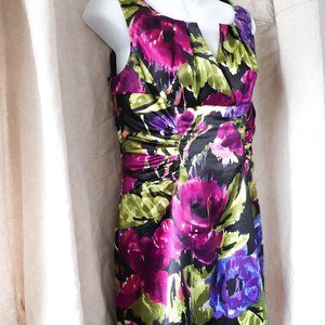 Floral Adrianna Papell Black Floral Cocktail Dress